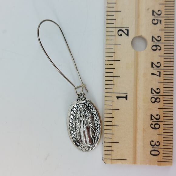 Virgin Mary Guadalupe Earrings Teardrop Dangle Our Lady - Picture 6 of 6